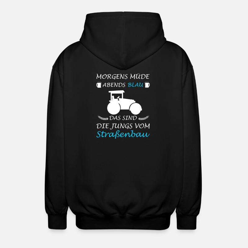 Straßenbau Straßenbauer Bauarbeiter - Unisex Kapuzenjacke - Schwarz