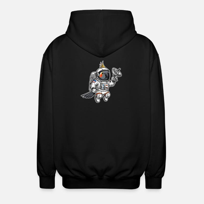oiseau de l’espace astronaute calopsitte - Veste à capuche unisexe - noir
