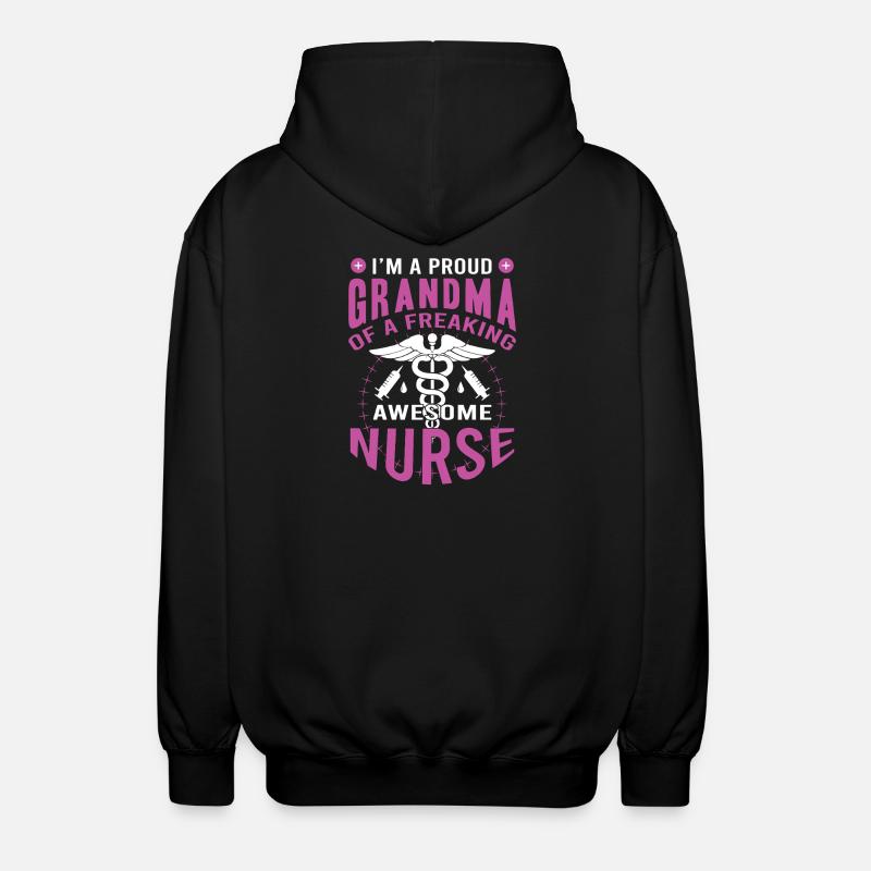 Fière mamie infirmière - Veste à capuche unisexe - noir