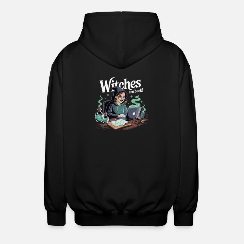 Witches Are Back Laptop - Unisex Hooded Jacket - black