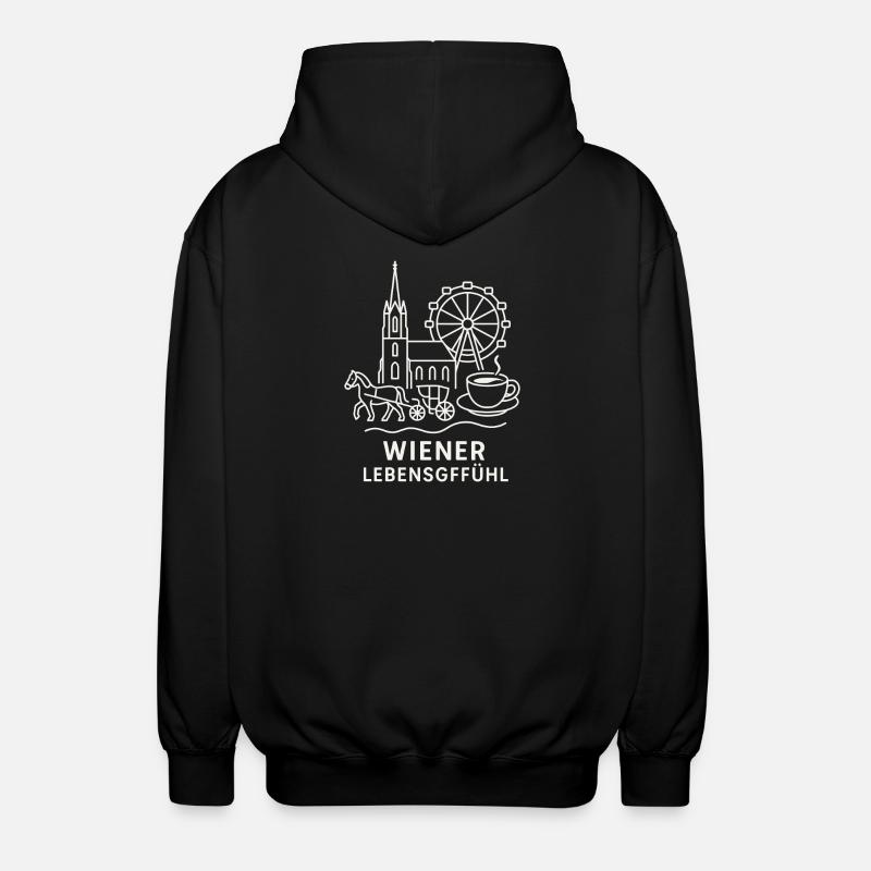 Wiener Lebensgefühl Collage - Unisex Kapuzenjacke - Schwarz