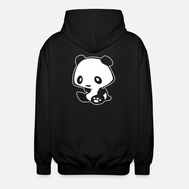 Kawaii Panda – Mignon Manga Ours Bambou - Veste à capuche unisexe - noir