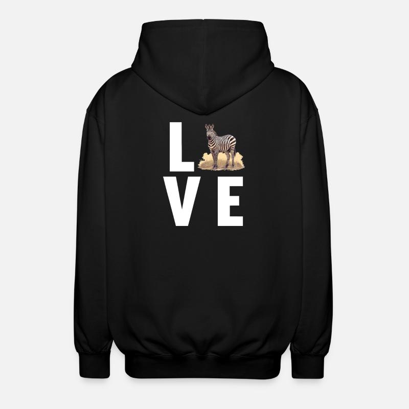 Zebras Zebra - Unisex Kapuzenjacke - Schwarz