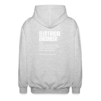 Elektroingenieur Definition Lustiges MINT-Geschenk - Unisex Kapuzenjacke - Hellgrau meliert - Hinten - AI Model Male 185 light (185cm)