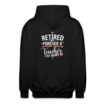Enseignant à la retraite Enseignement à la retraite - Veste à capuche unisexe - noir - Dos - AI Model Male 185 light (185cm)