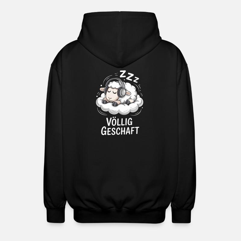 Conception de mouton entièrement réalisée - Veste à capuche unisexe - noir