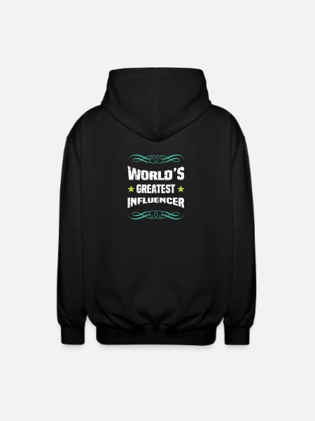 World's Best Influencer - Unisex Hooded Jacket - black