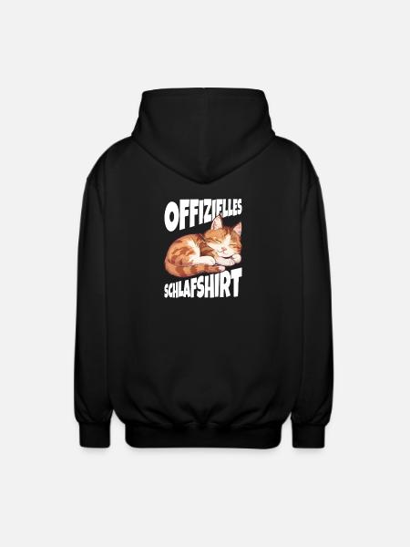 Offizielles Schlafshirt Katze - Unisex Kapuzenjacke - Schwarz