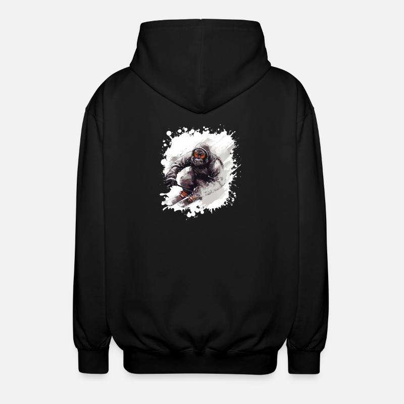 Gorilla Ski Skiing - Unisex Hooded Jacket - black
