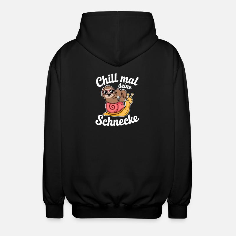 Chill your snail sloth relaxation - Unisex Hooded Jacket - black