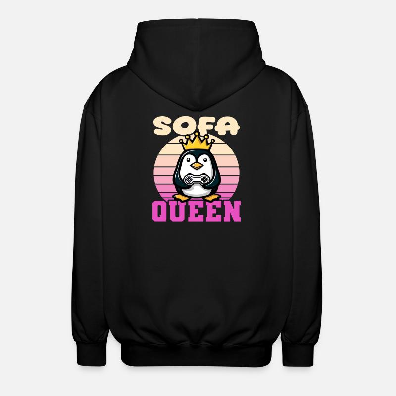 Sofa Queen - pinguin gaming - Unisex Kapuzenjacke - Schwarz