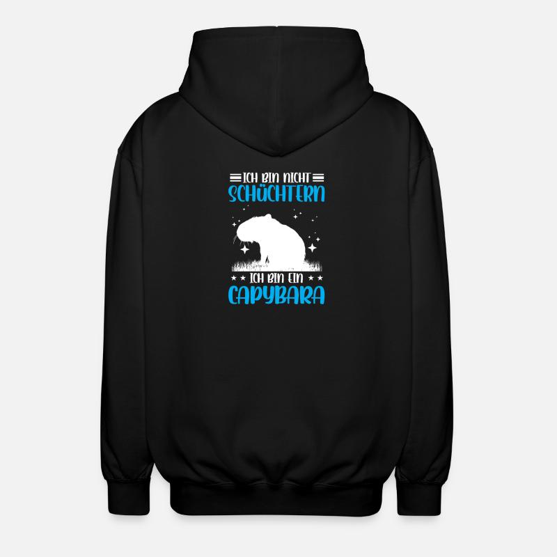 Capybara not shy capybara - Unisex Hooded Jacket - black