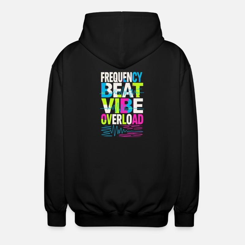 Frequency Beat Vibe Overload Design - Unisex Kapuzenjacke - Schwarz