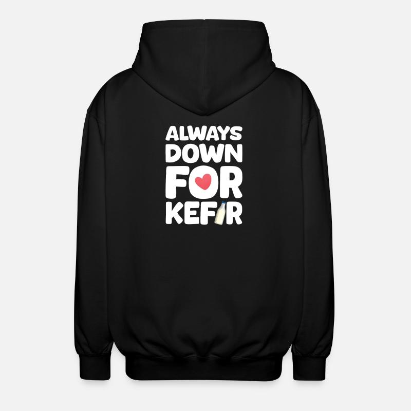 Always ready for kefir - Unisex Hooded Jacket - black