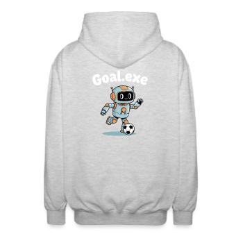 Goal.Exe Roboter Fußball - Unisex Kapuzenjacke - Hellgrau meliert - Hinten - AI Model Male 185 light (185cm)