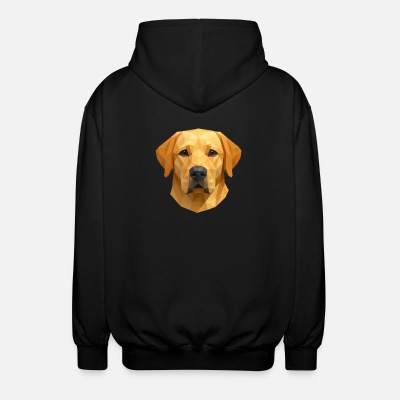 Polygon Labrador Retriever Geschenk - Unisex Kapuzenjacke - Schwarz