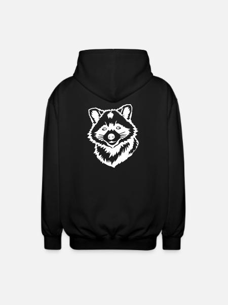 Raccoon T-shirt Gift - Unisex Hooded Jacket - black