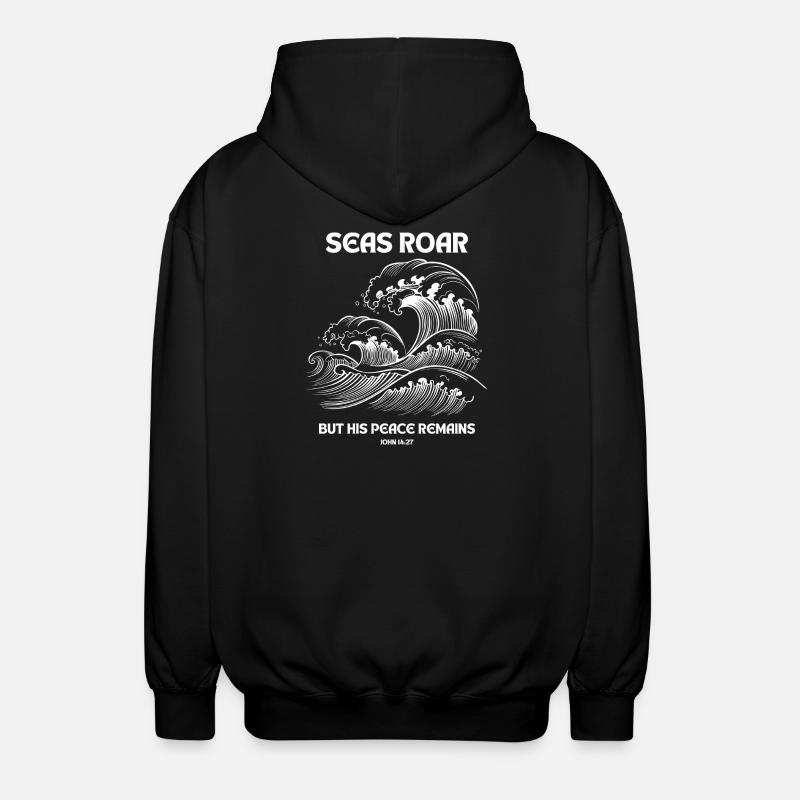 Seas Roar - Johannes 14:27 Design - Unisex Kapuzenjacke - Schwarz
