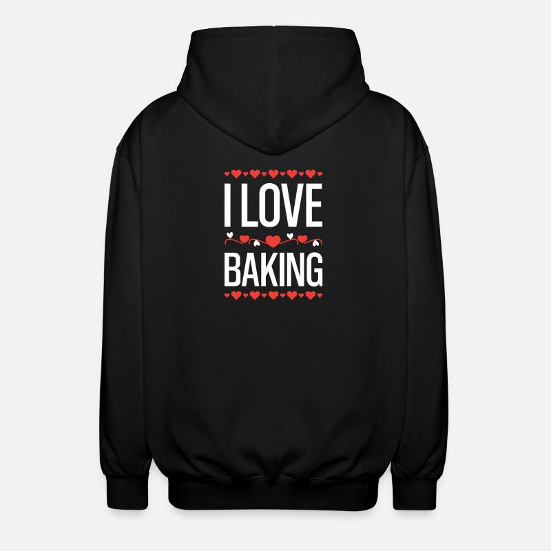 J’adore cuisiner des cœurs - Veste à capuche unisexe - noir