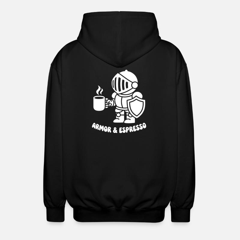 Armure de chevalier motif espresso - Veste à capuche unisexe - noir