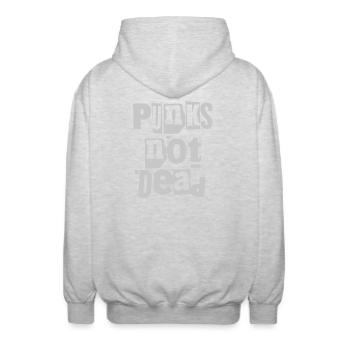 Punks Not Dead Grunge Typographie - Veste à capuche unisexe - gris clair chiné - Dos - AI Model Male 185 light (185cm)
