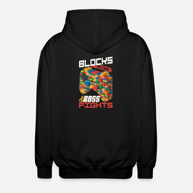 Building Blocks Gamer Gaming Brick Builder - Unisex Kapuzenjacke - Schwarz