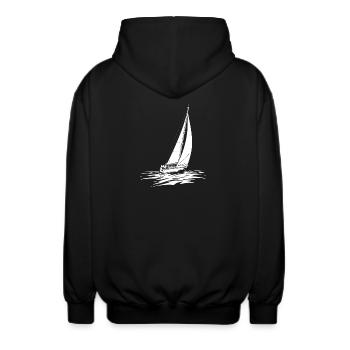 Segelboot Design Matrose liebt Segeln - Unisex Kapuzenjacke - Schwarz - Hinten - AI Model Male 185 light (185cm)