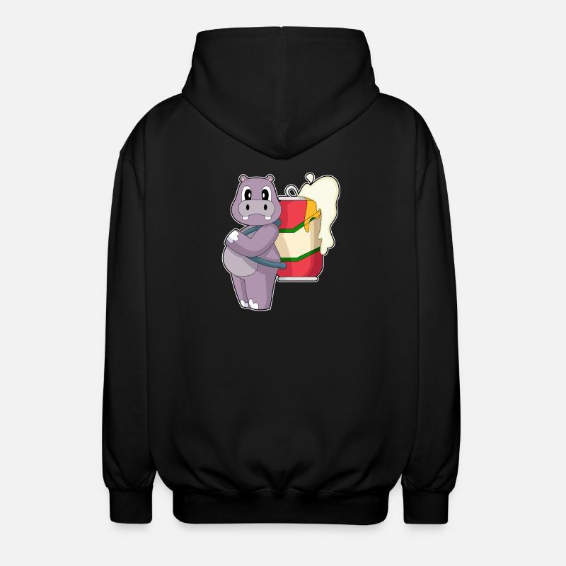 Nilpferd Bier - Unisex Kapuzenjacke - Schwarz