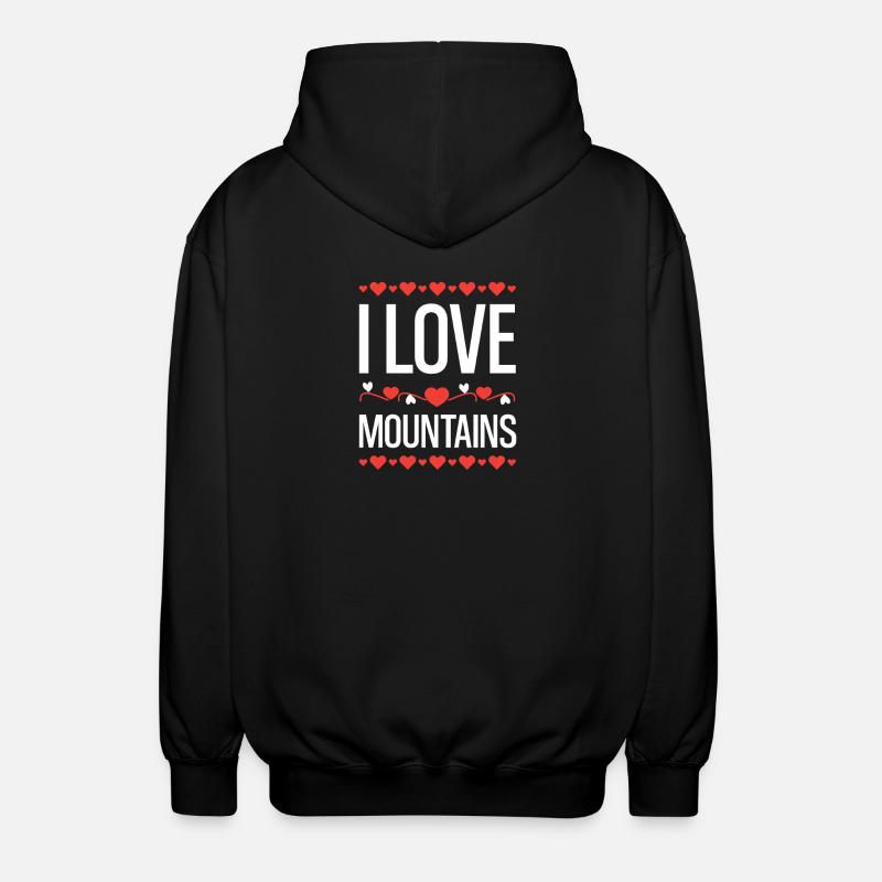 Ich liebe Berge  - Unisex Kapuzenjacke - Schwarz