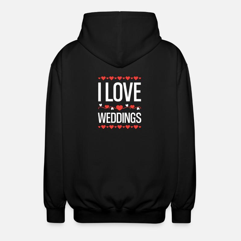 J’aime les cœurs de mariages - Veste à capuche unisexe - noir