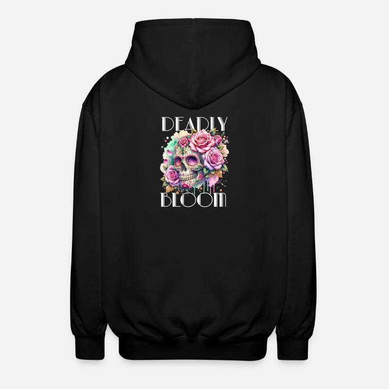 Fleurs Crâne Beauté Floraison - Veste à capuche unisexe - noir