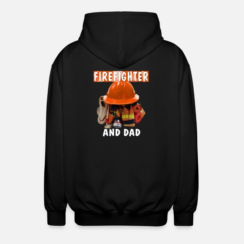 FIREFIGHTER AND DAD - Unisex Kapuzenjacke - Schwarz
