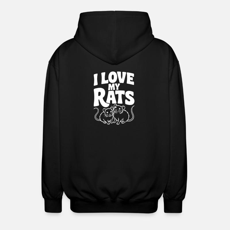 J’aime mes rats - Veste à capuche unisexe - noir