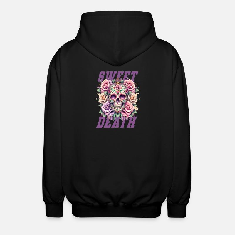 Fleurs Crâne Beauté Floraison - Veste à capuche unisexe - noir
