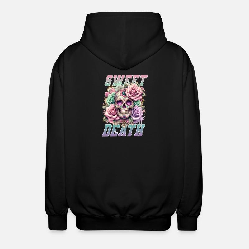 Fleurs Crâne Beauté Floraison - Veste à capuche unisexe - noir