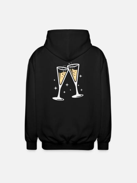 Sektglas Prosecco Sekt Alkohol Prost - Unisex Hooded Jacket - black