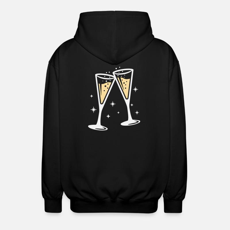 Sektglas Prosecco Sekt Alkohol Prost - Unisex Hooded Jacket - black