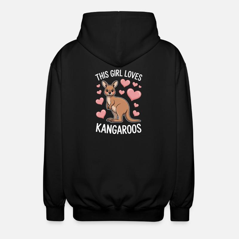 Kangaroo Spruch Mädchen Lustige Kangaroo Geschenk - Unisex Kapuzenjacke - Schwarz