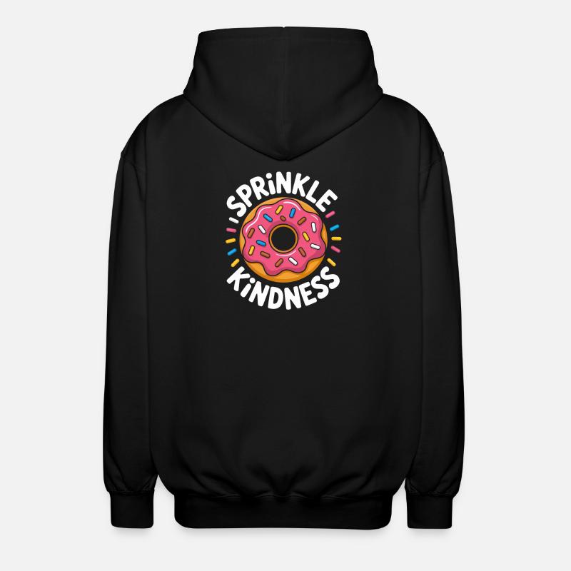 Sprinkle Kindness Herzlichkeit Donut Liebe - Unisex Kapuzenjacke - Schwarz