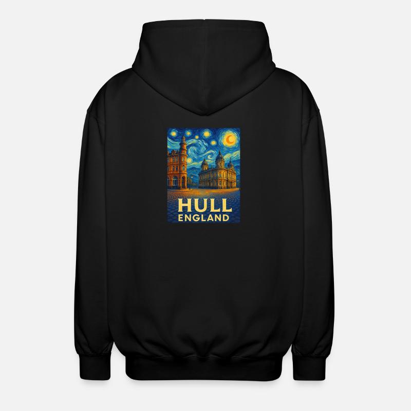 Hull, Angleterre - Veste à capuche unisexe - noir