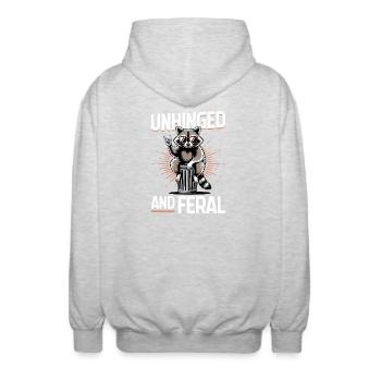 Funny Raccoon - Unisex Kapuzenjacke - Hellgrau meliert - Hinten - AI Model Male 185 light (185cm)