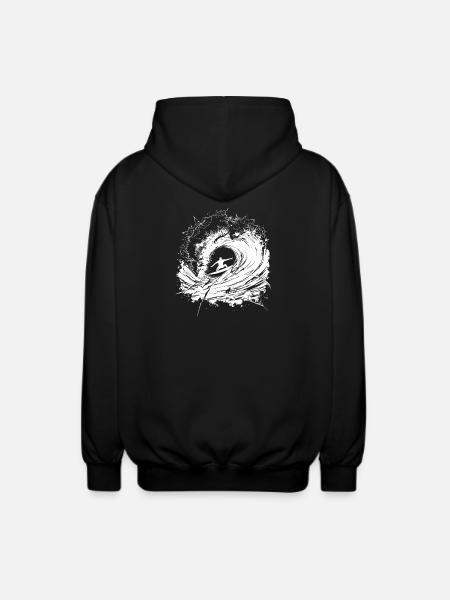 Energetic Surfing Art Surfer - Unisex Hooded Jacket - black