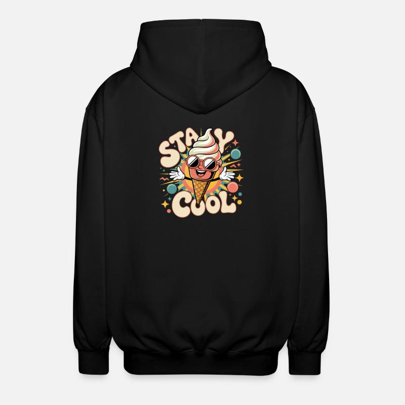Retro Eiscreme - Unisex Kapuzenjacke - Schwarz
