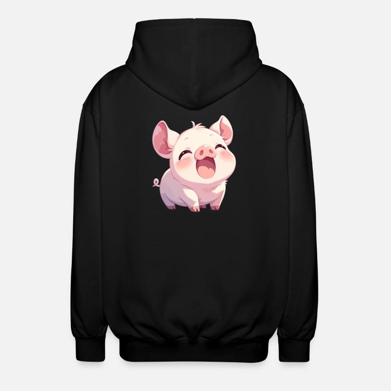 Schweine Schwein - Unisex Kapuzenjacke - Schwarz