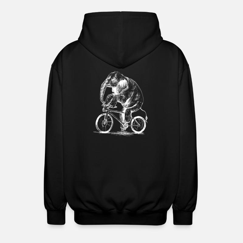 Éléphant à vélo - Veste à capuche unisexe - noir