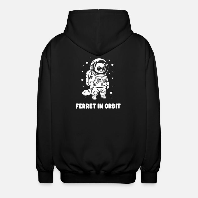 Ferrets in orbit - Unisex Hooded Jacket - black