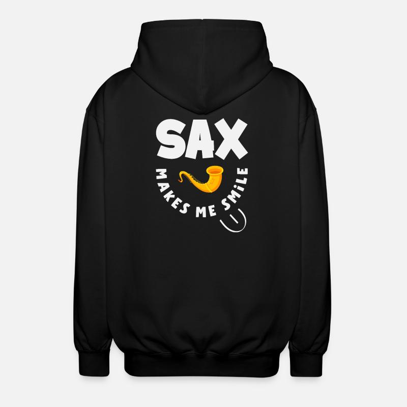 Saxofon - Unisex Kapuzenjacke - Schwarz