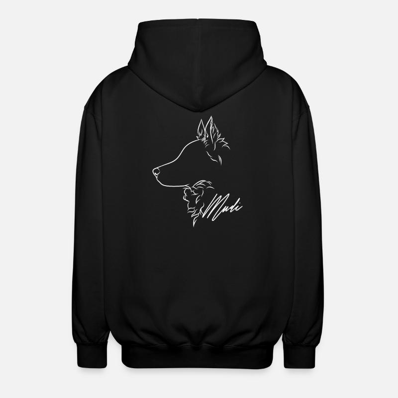 Mudi Profil Hunde Hund Wilsigns - Unisex Kapuzenjacke - Schwarz