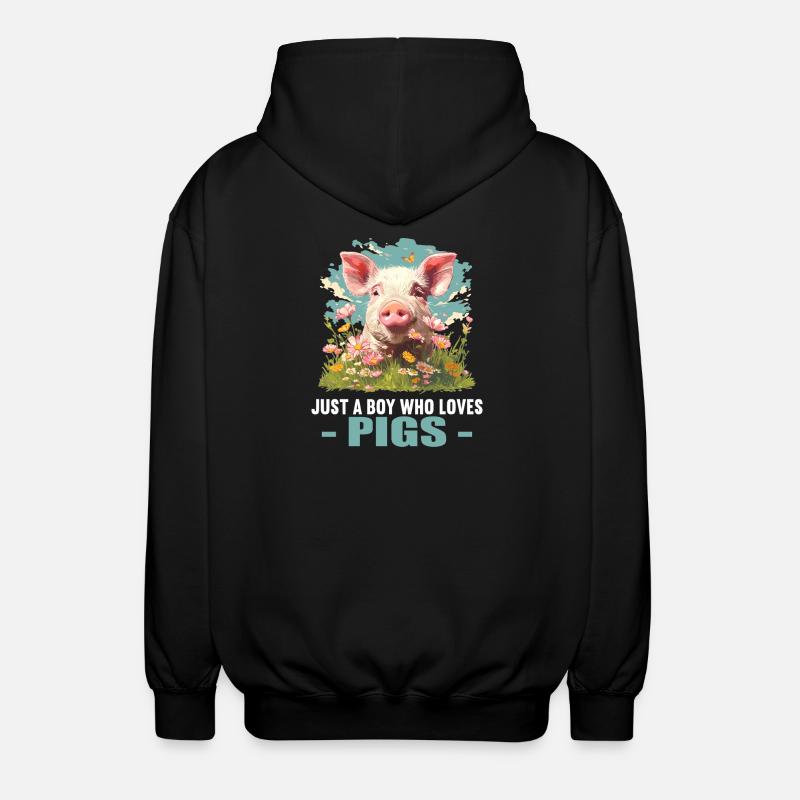 Pig Pig - Unisex Hooded Jacket - black