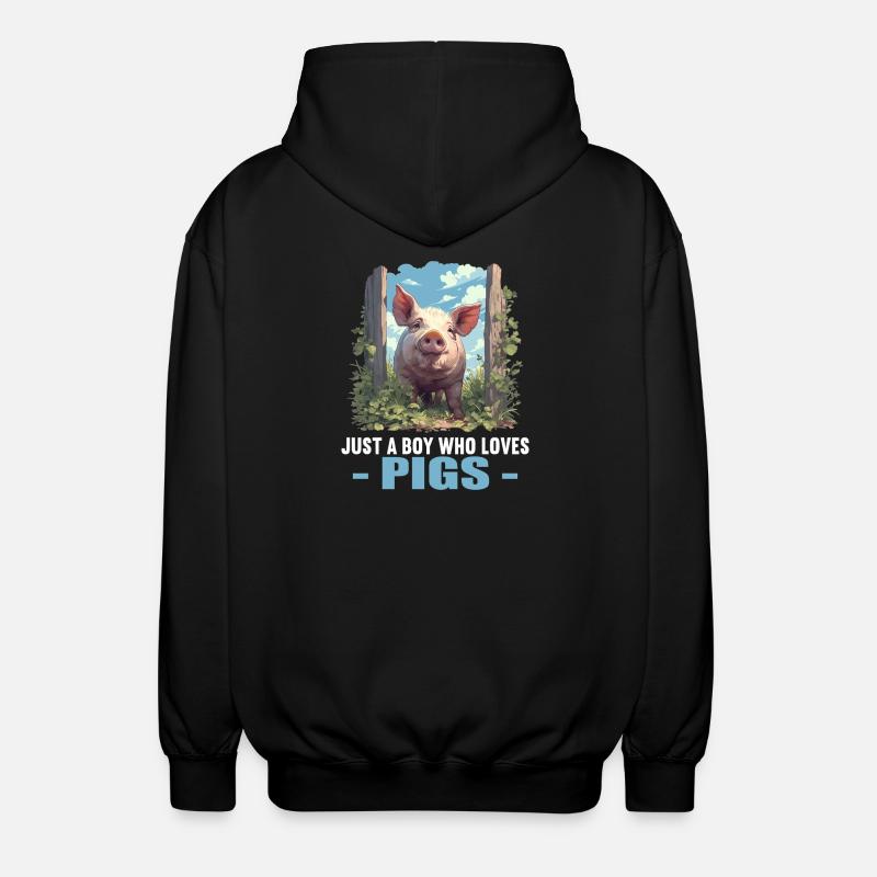 Pig Pig - Unisex Hooded Jacket - black